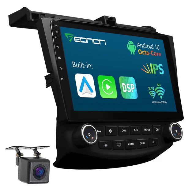 CAM+10.1" Touch Screen Android 8Core Car Stereo GPS Navi Radio Honda Accord 2004