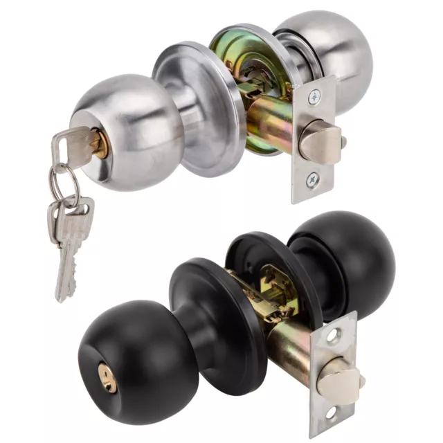 Round Door Lock Knob Handle Lever Lockset Entry Privacy Passage for Home Bedroom