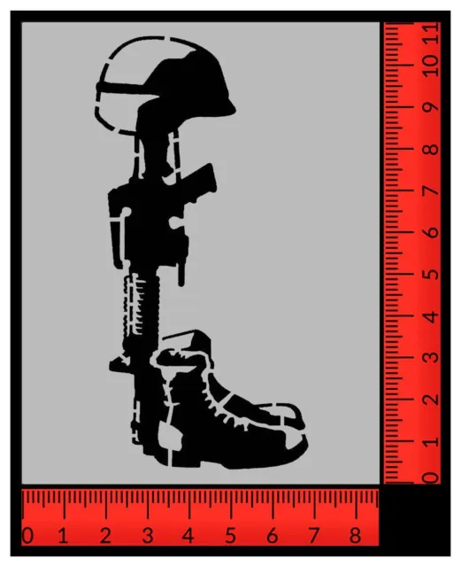 Battlefield Cross Militärgewehrhelm 11"" x 8,5"" maßgeschneiderte Schablone KOSTENLOSER VERSAND 2