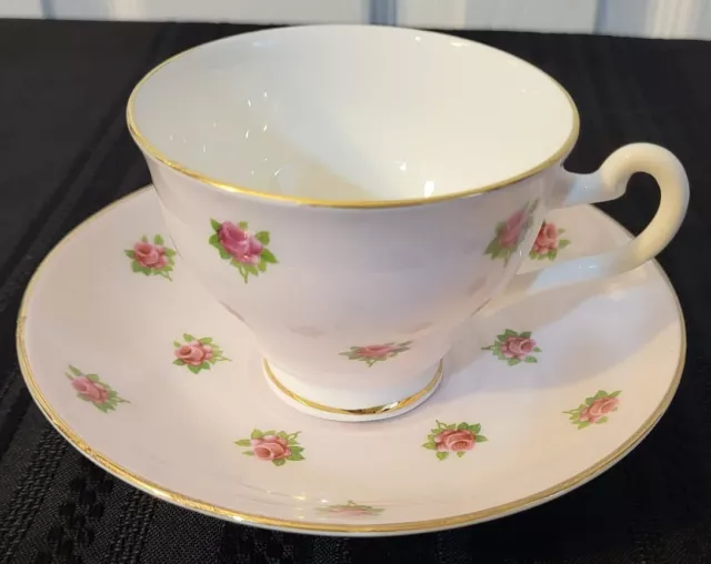 HAMILTON English Fine Bone China Tea Cup and Saucer Pink Roses