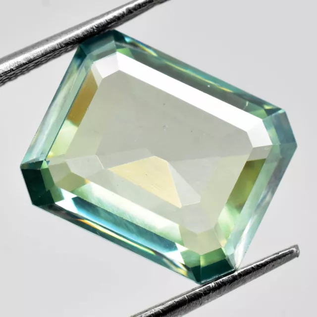 5.50 Cts Genuine Green Moissanite Radiant Cut Certified Gemstone