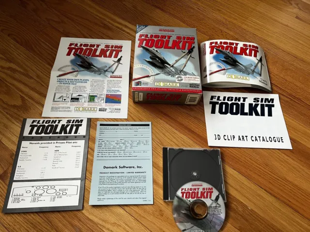 Vtg Computer Game Box Flight Sim Toolkit Domark Plane Jet Battlefield Spectrum