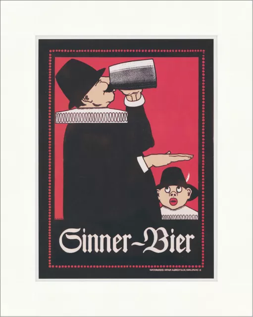 Sinner Bier Alfred Kusche 1908 Karlsruhe Brauerei Kunstdruck Plakatwelt 191