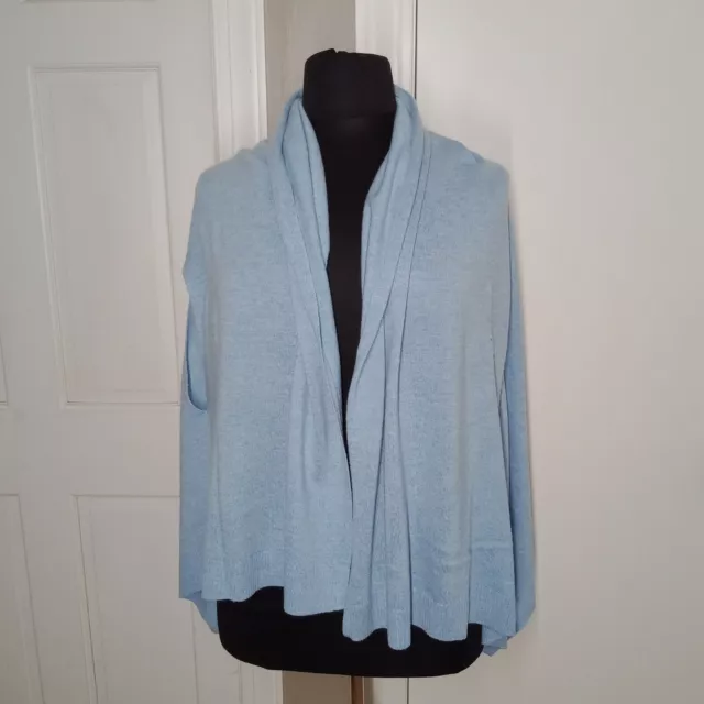 Talbots Wrap Scarf Shawl Wrap Icy Blue Cashmere Blend M/L