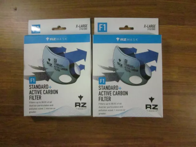 LOT OF 2  RZ MASK F1 STANDARD ACTIVE CARBON FILTER SIZE X- LARGE 6 Total