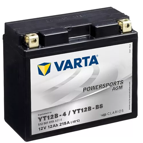 Batterie für Yamaha TDM 850 4TX 2001 VARTA T12B-BS / YT12B-BS AGM geschlossen