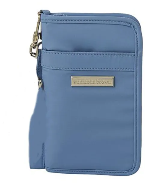 Samantha Brown Luggage  To-Go Wristlet  ZIP AROUND Travel Wallet ~ Chambray Blue