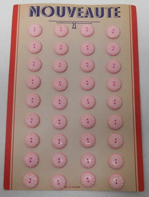 Lot 36 Boutons anciens en galalithe sur plaquette d'origine - Mercerie vintage
