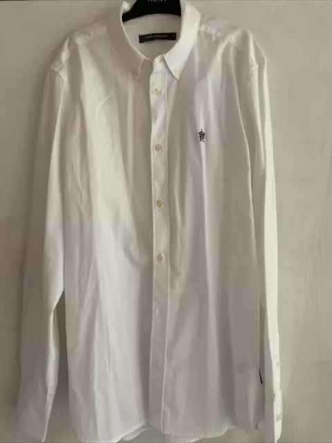 French Connection  Mens White Long Sleeved Shirt Size Small Bnwt