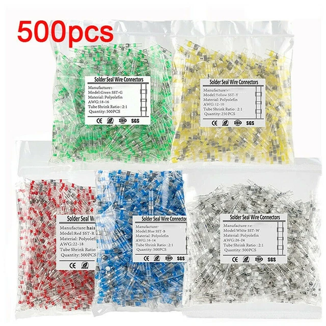 Schrumpfverbinder Wasserdicht 50 Stk Lötverbinder Schrumpfverbinder Kabelverbinder Stoßverb Stoßverbinder Set Sopoby Lötverbinder