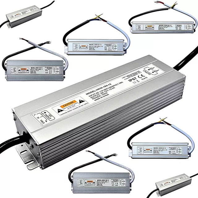 230 Volts / 12V Out - Trafo Alimentation 10 - 400 Watt - LED Halogène Pilote IP