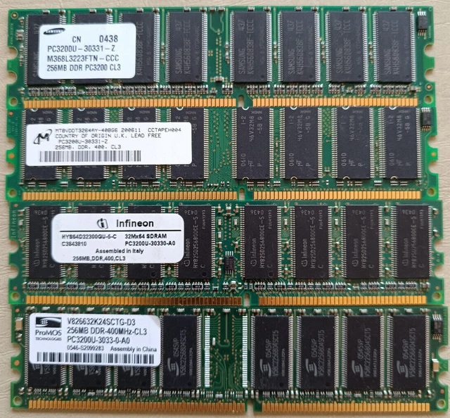Lot De Barrettes Mémoire RAM Pour Pièces Détachées Ou Récupération