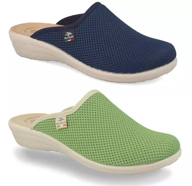Fly Flot Trendy Woman - Pantofole Donna In Morbida Microfibra, Sottopiede Antishock, Suola Poliuretano, Blu, Taglia 34 - 2