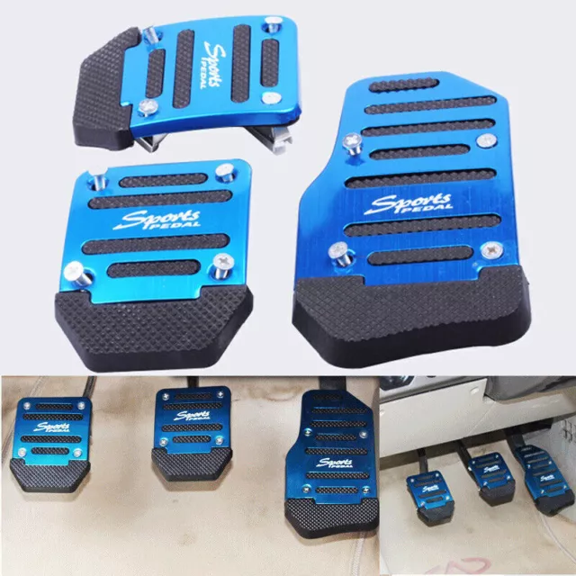 3PCS Universal Aluminum Manual Transmission Car Non-slip Pedal Cover Set Kit