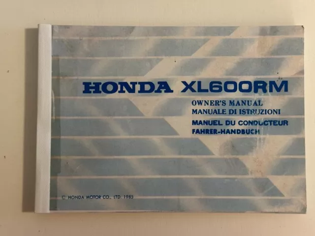 Manuale di istruzioni HONDA XL600RM
