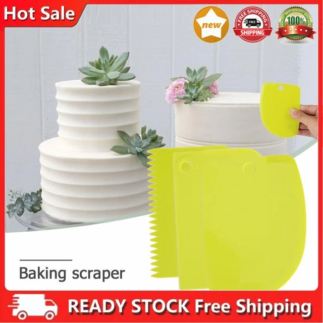 3 pezzi/set denti irregolari bordo fai da te crema raschietto torta liscia spatola (