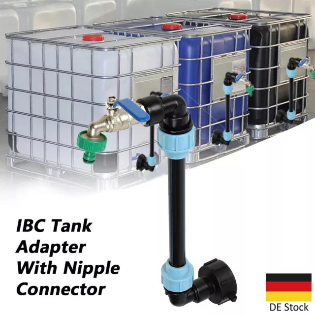 IBC Schwanenhals 3/4" Auslaufhahn Regenwassertank Regenfass Container Adapter