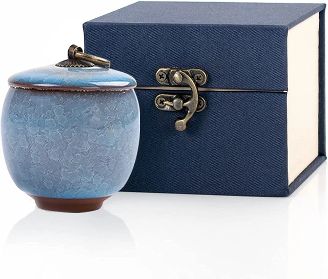 Mini urne cenere, piccole urne commemorative in ceramica, contenere 5,5 pollici cubi di cenere,