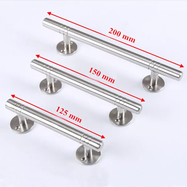 2X 125/150/200mm Stainless Steel Sliding Barn Door Wood Door Handle With Screw