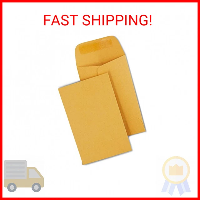 Staples 535062 Gummed Currency Envelopes 2 1/4-Inch X 3 1/2-Inch Brown 500/Box (