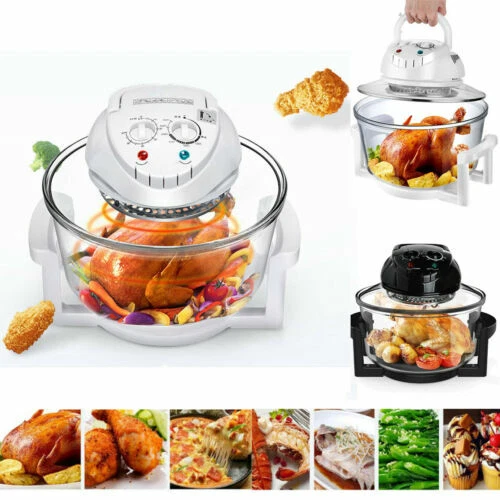 Friteuse à Air Et Four à Convection Geepas Turbo 12L - Multifonction, 2600W, Noir, Livrée Avec Panier Friteuse