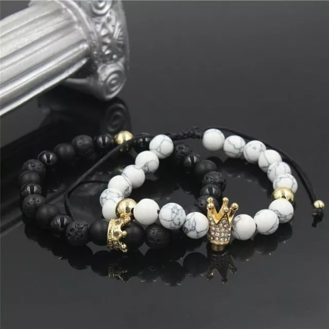 Pulsera Para Hombre Mujer Moda Parejas Piedra Encanto De Cuentas Regalo De Lujo