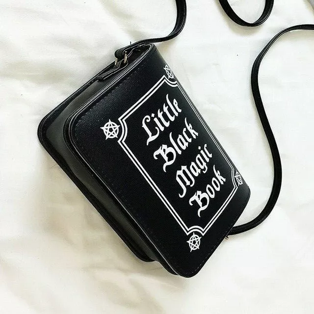 LITTLE BOOK OF SPELLS Magic Witch Craft Rock Goth Black Handbag Messenger Bag