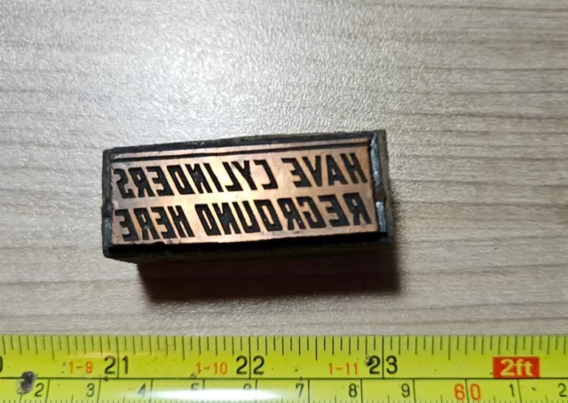 Vintage Letterpress Printing Block Have Cylinders Regrounded Here Mechanic?