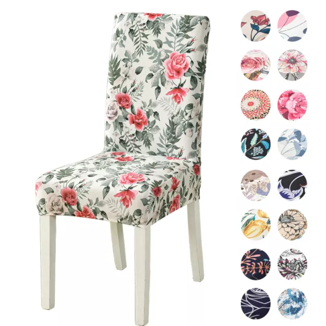 Floral Chair Covers for Dining Room Printed Stretchable Dining Chair Slipcovers