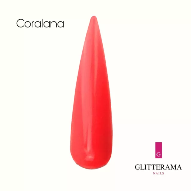 CORALANA Glitterama Nails coloured acrylic powder neons pinks peach bright vibe