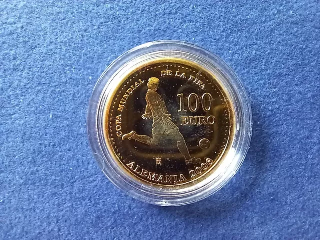 Spanien 100 Euro 2003 Goldmünze 999er Gold Fußballspieler WM 2006 6,75 Gramm PP