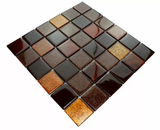 mosaique verre marron, carreaux mosaiques, carreaux CRYSTAL haute brillance...