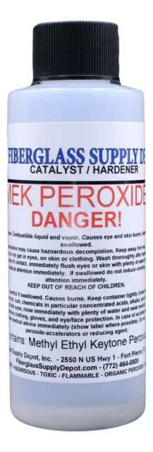 MEK Peroxide Catalyst (MEKP Hardener) - 4oz, Clear