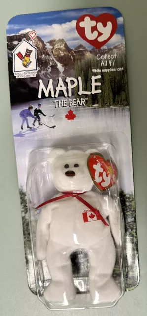 Maple The Bear-1999 McDonalds Ty Beanie Baby with Rare Errors 1993, OakBrook