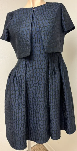 Armani Collezioni Quilted Jacquard Fit & Flare Dress w/ Jacket New w/ Tags 42 6