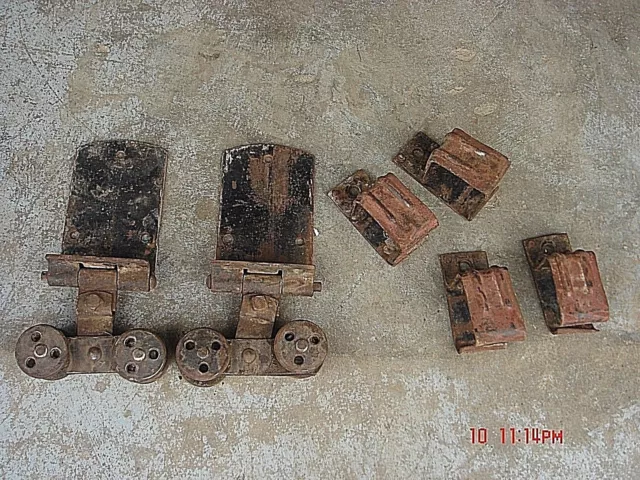 Lot of 2 Vintage Barn Door Hanging Track Rollers Hardware Hangers no Track AR