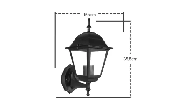 Lanterna Da Giardino Lampada da Parete E27 Applique Esterno Muro Design Vintage 3