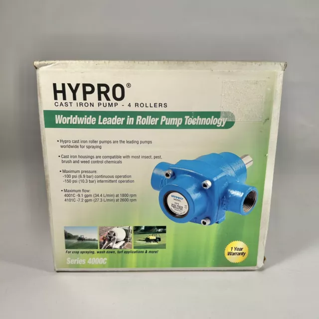 NEW Open Box Hypro 4101C Cast Iron 4 Roller Pump Assembly Viton Seals 4000C