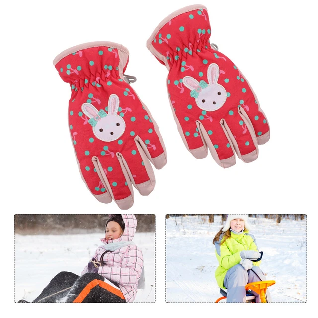 Animal Rabbit Mittens Girls' Ski Gloves Kids Ski Mittens Winter