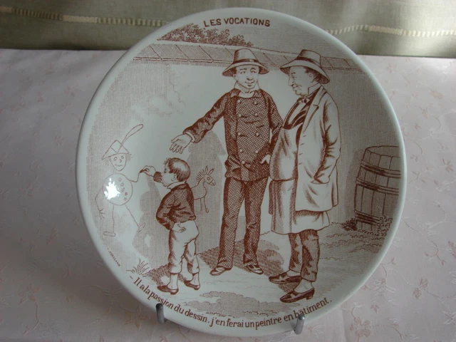 1 ASSIETTE  de  SARREGUEMINES  "D.V " ceramique   " SÉRIE LES VOCATIONS  "