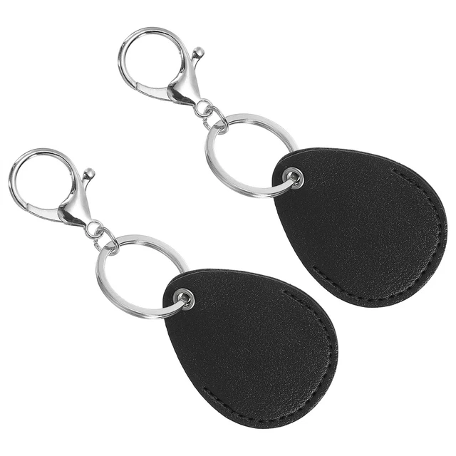 Portachiavi in pelle, 2 pz portachiavi in pelle poliuretano portachiavi, nero