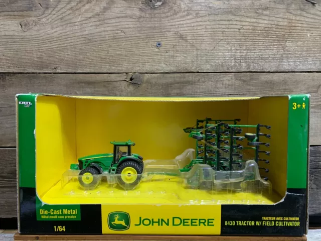 ERTL, John Deere 8430 Tractor w/ Field Cultivator, 1:64 Scale, Diecast, NIB