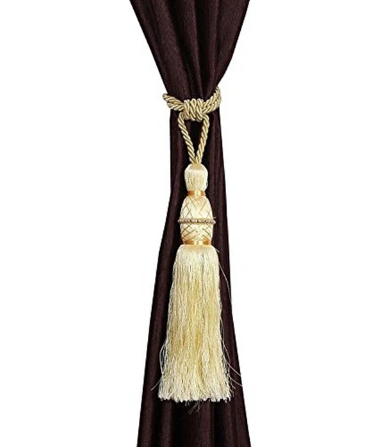 Beautiful Curtain Holders Tassels TieBacks Gold for Home decor Set of 6