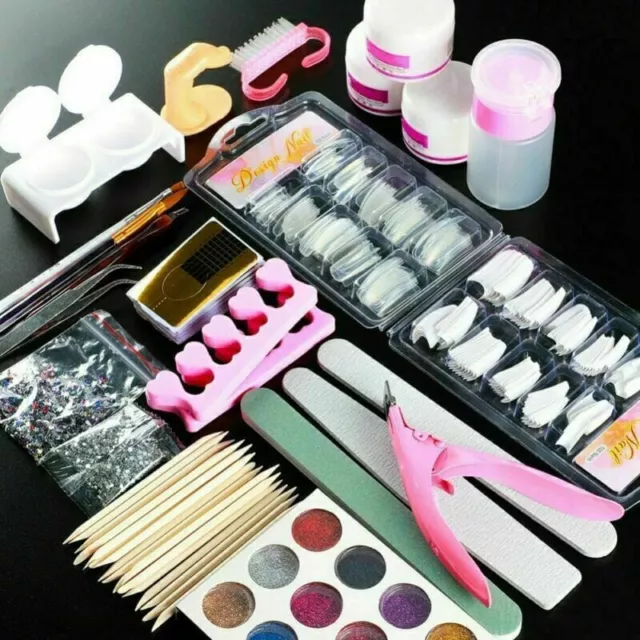 Acrylic Nail Kit-Acrylic Powder, Glitter, False Nails, Nail Art Tools-23 pcs