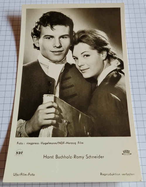 AK ROMY SCHNEIDER & HORST BUCHHOLZ | Portrait | Alte Foto-StarPostKarte #1849