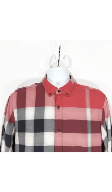 Burberry Brit, Red Plaid Nova Check, Flannel Men's Button Down Shirt. Sz Large. 3