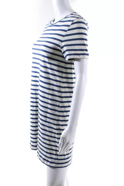 APC Womens Breton Striped Short Sleeve Tee Shirt Dress Blue White Size Small 2