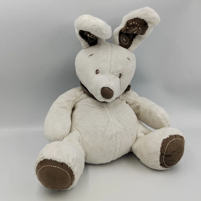 Doudou lapin blanc foulard beige gris SIMBA TOYS NICOTOY 32 cm - 30571