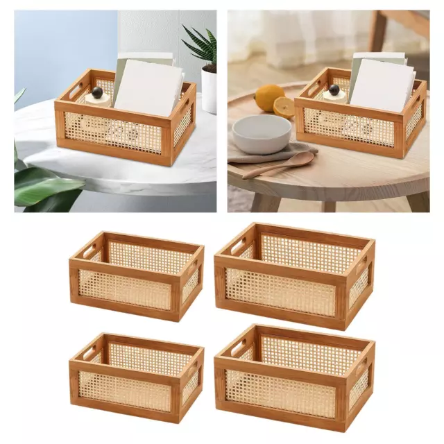 Panier de rangement en bois cadre de bureau boîte décor équipement durable