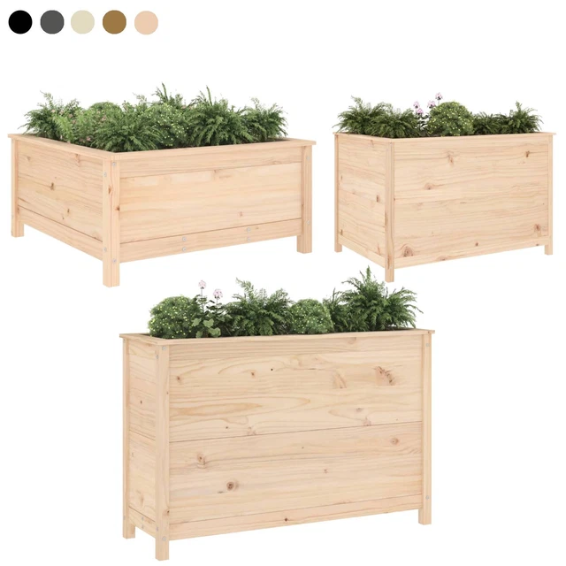 Greemotion Hochbeet Aus Holz (79x59x79 Cm) - 4-Fach Unterteilt, Mit Kunststoffeinsatz, Für Balkon, Terrasse & Garten